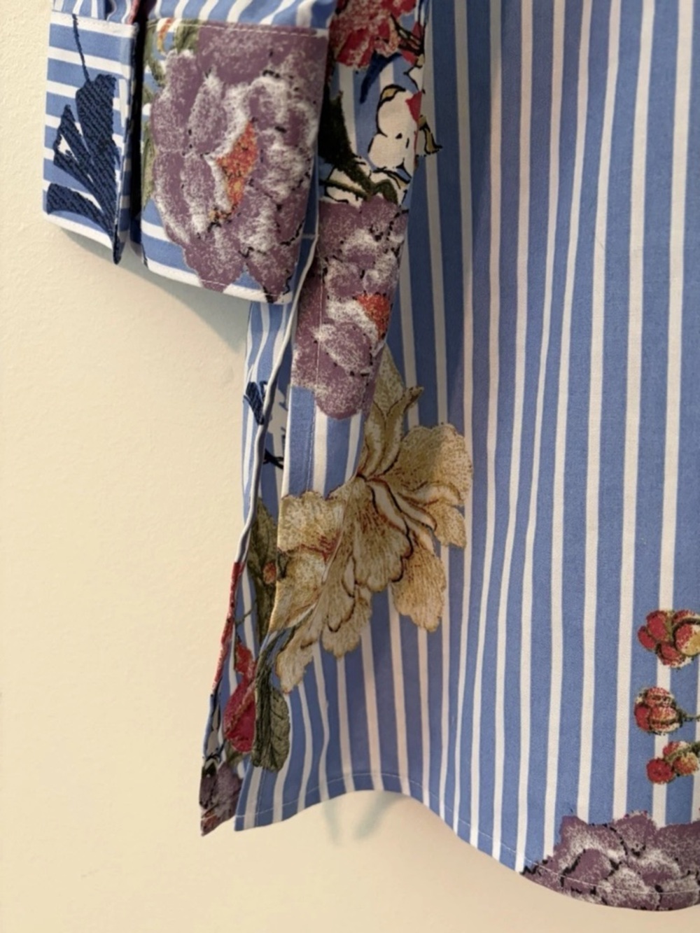 CHICO'S Floral Striped No Iron Tunic Shirt Size 3 (US XL 16/18) - Picture 6 of 15